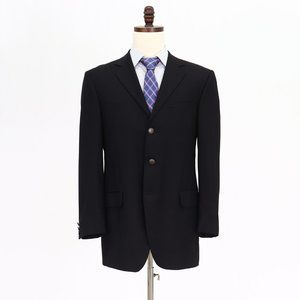 Lubiam 40R Navy Solid 3-Button Sport Coat Blazer Jacket O985
